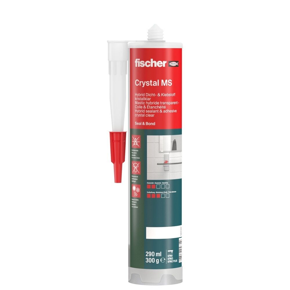 Fischer Kleb Dichtstoff 503317 Typ fischer CRYSTAL MS 290ml (DE/FR/EN) 