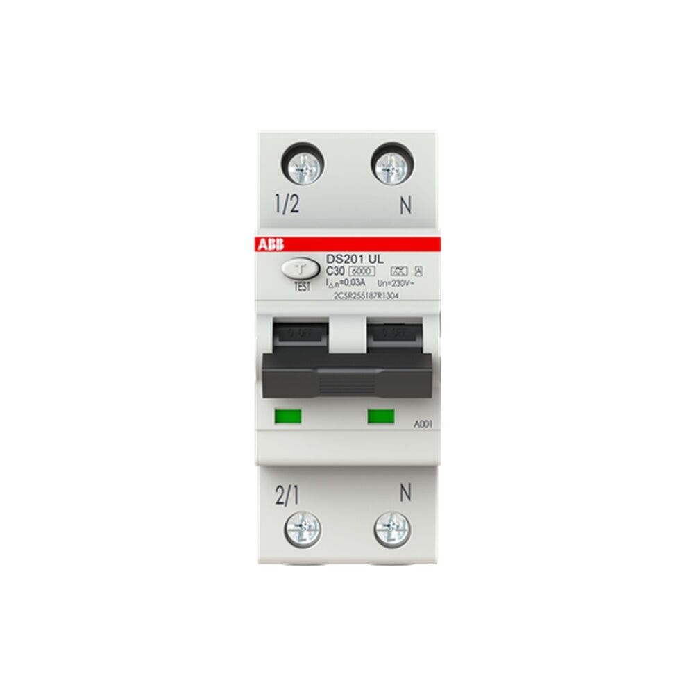ABB Kombination FI Schalter Leitungsschutzschalter 2CSR255187R1304 Typ DS201A-C30/0,03UL