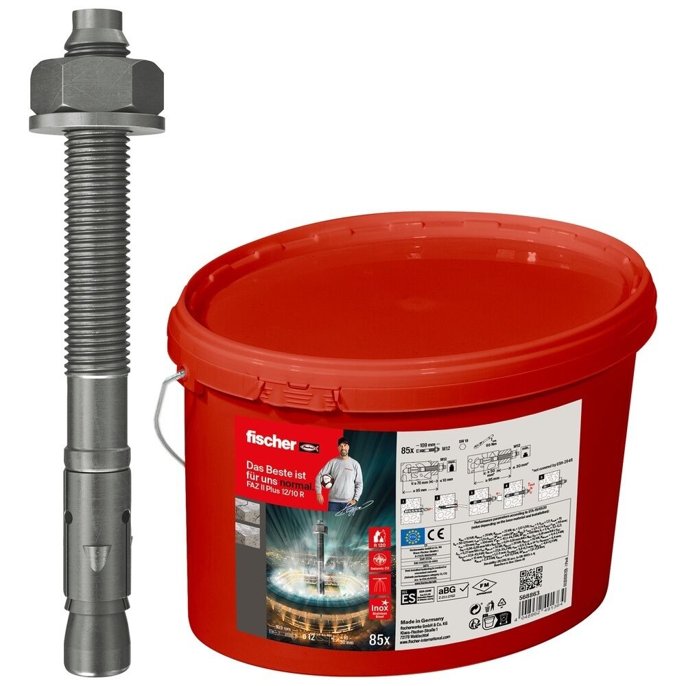 Fischer Bolzenanker 568863 Typ Bolzenanker FAZ II Plus 12/10 R Eimer