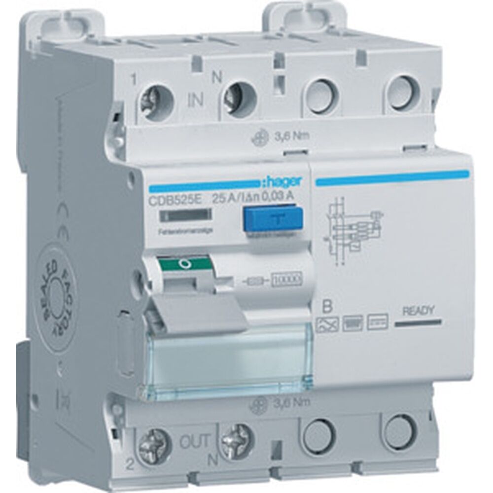 Hager Fehlerstromschutzschalter 2polig CDB525E