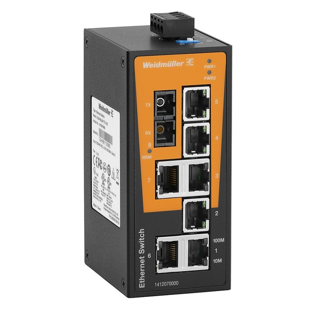 Weidmüller Netzwerk Switch 1412080000 Typ IE-SW-BL08T-7TX-1SC