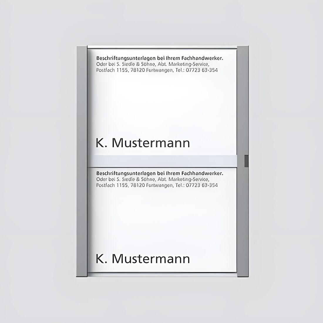 Siedle Namensschild 200029788-00 Typ TM 612-2/BTM 650-02 SM