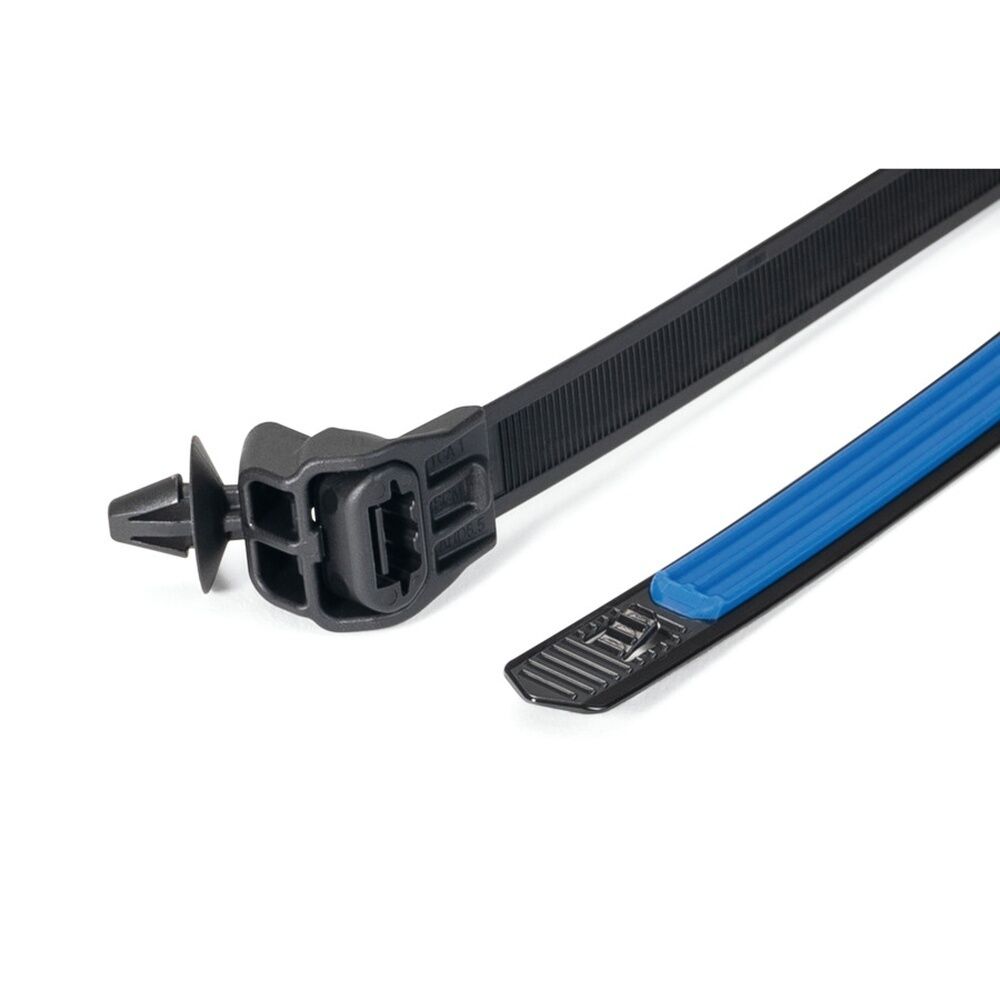 Hellermann Tyton Befestigungsbinder 156-04097 Typ SGT100SAHD6.5S2.0-PA66HS/TPE-BK/BU (250)
