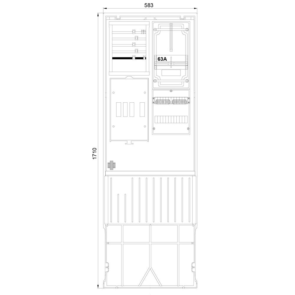 f-tronic Zähleranschlusssäule ZSA172-2-ZK-HAK-HG Nr. 7160017