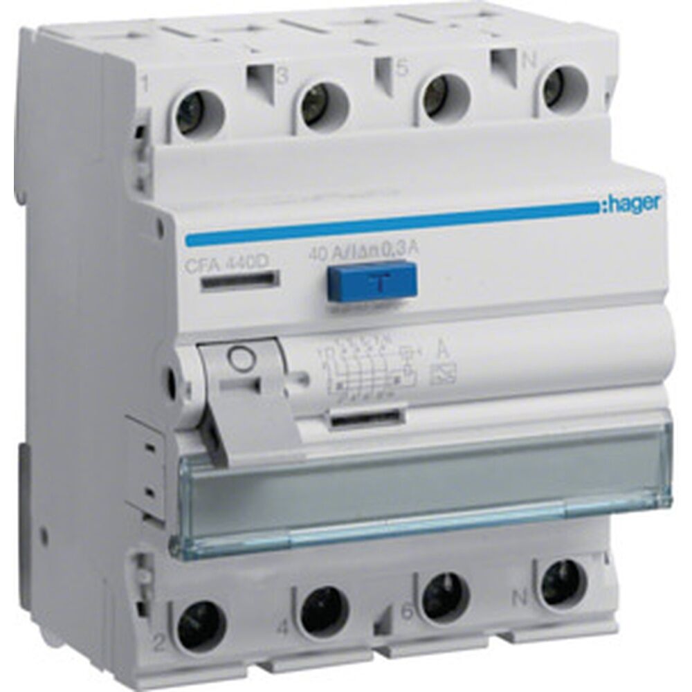 Hager Fehlerstromschutzschalter CFA440D 