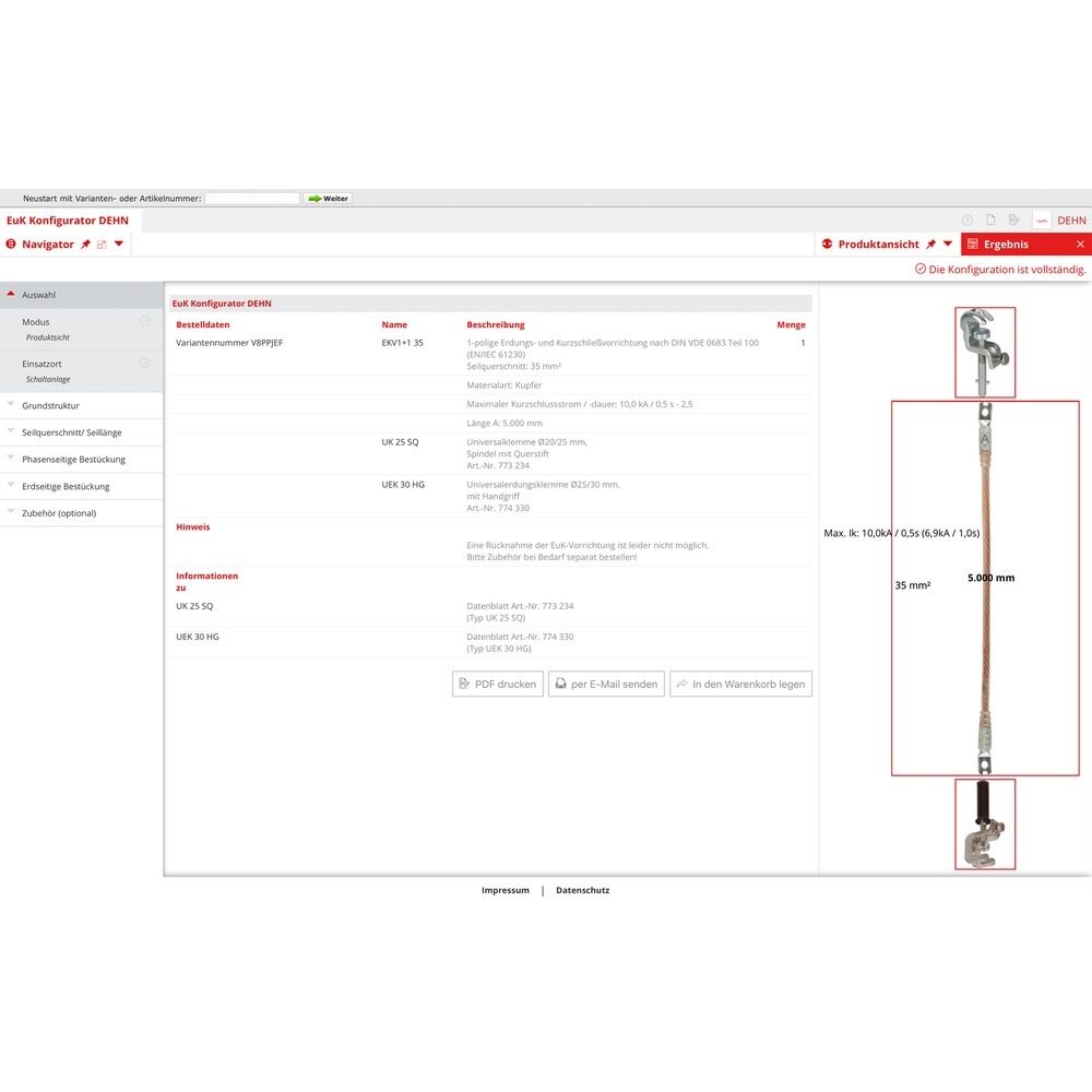 Dehn + Söhne Kurzschließvorrichtung VQY44GL Typ EKV1+1 50 VQY44GL