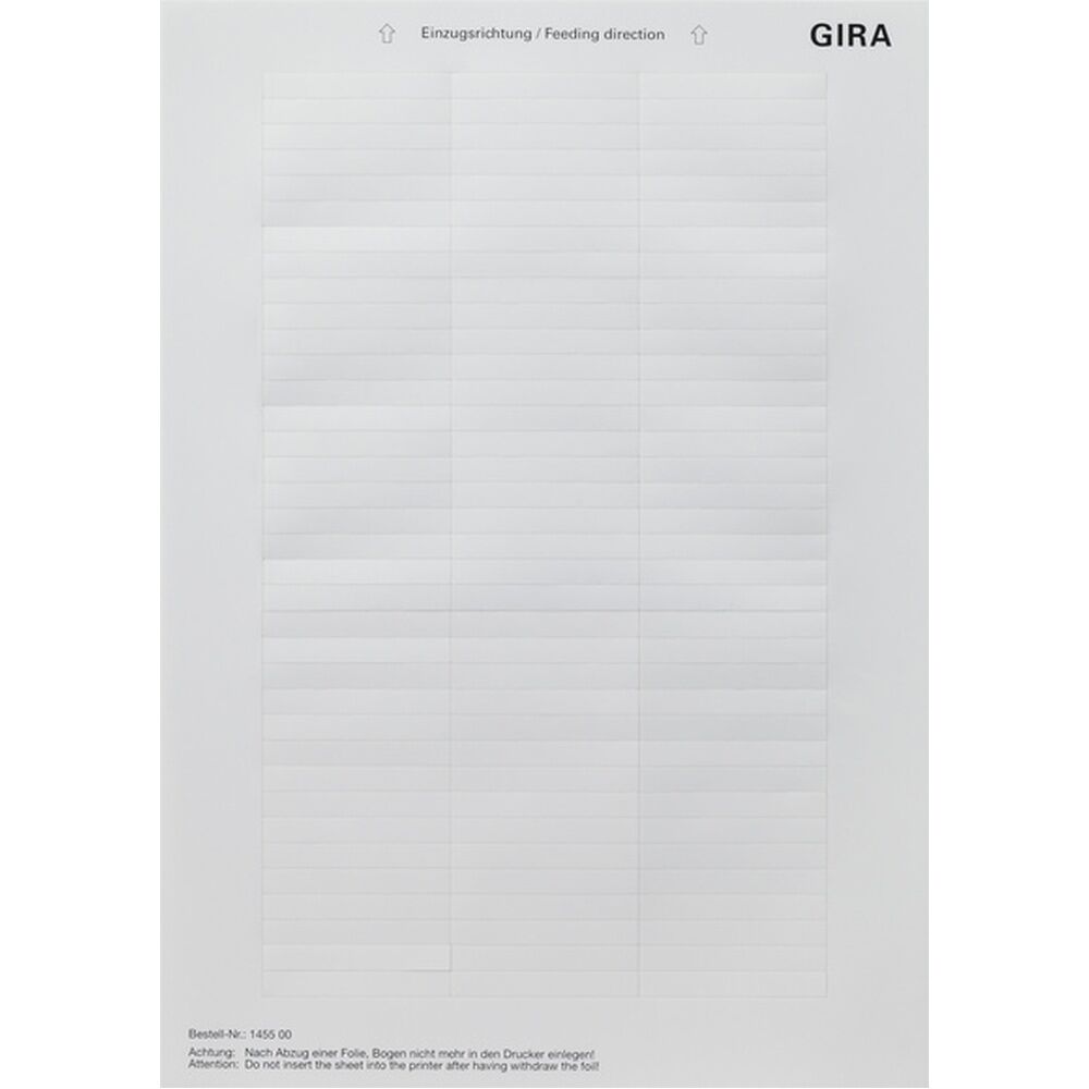 Gira Beschriftungsbögen 145500