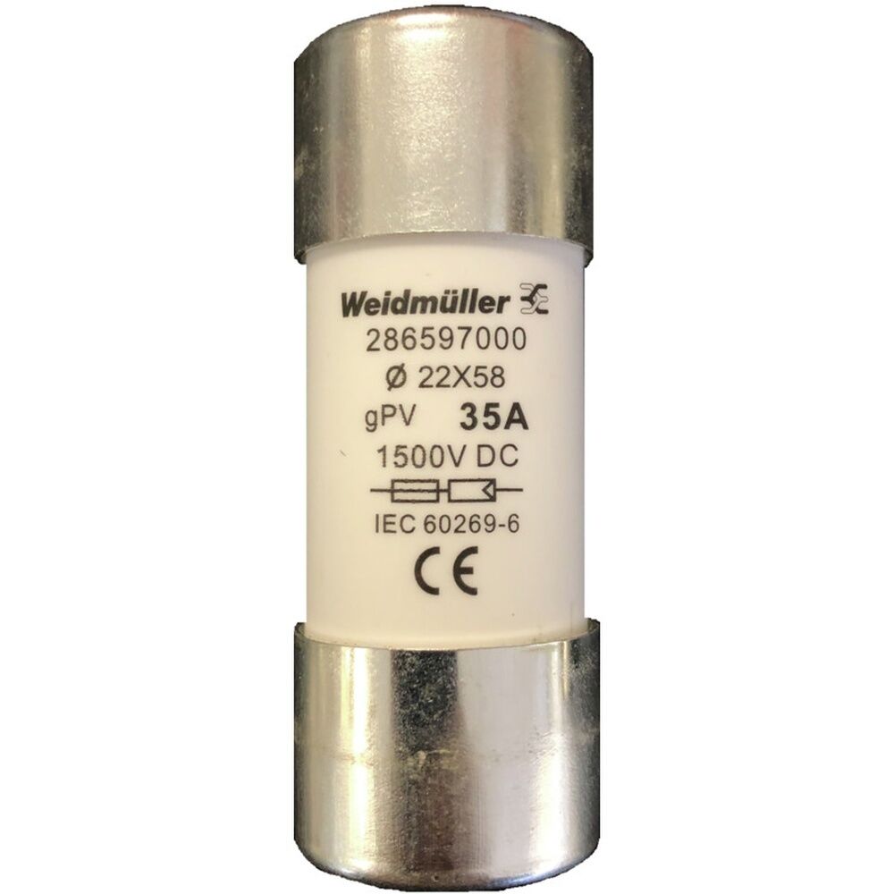 Weidmüller Zylindrischer Sicherungseinsatz 2865970000 Typ FUSE WSFL 22X58 35A 1K5V GPV