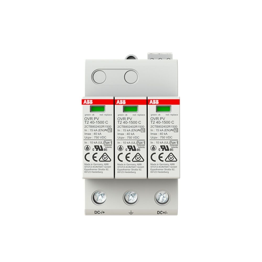 ABB Überspannungsableiter für Energietechnik Stromversorgung 2CTB802401R1500 Typ OVR PV T2 40-1500