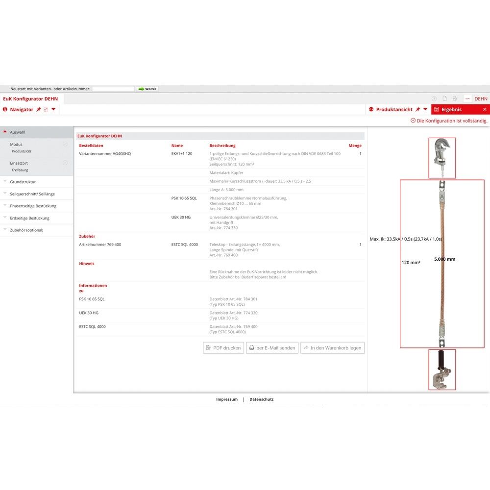 Dehn + Söhne Kurzschließvorrichtung VE5E8FZ Typ EKV1+1 16 VE5E8FZ