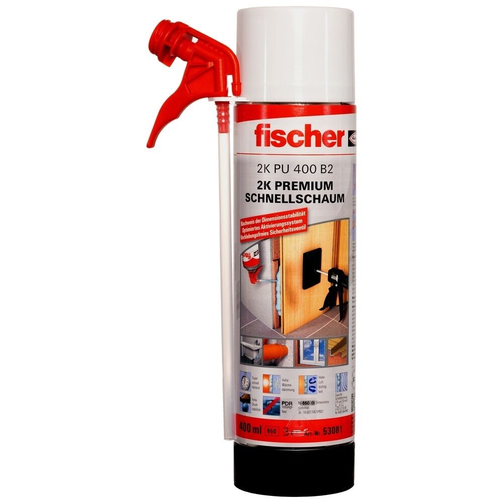 Fischer 2K Schnellmontageschaum 053081 Typ 2K PU 400 B2 PREMIUM 2K SCHNELLSCHAUM