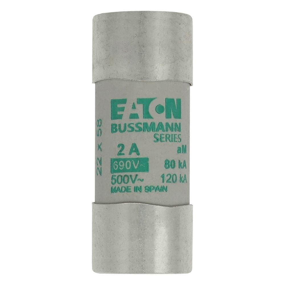 Eaton Sicherungseinsatz C22M2 Typ CYLINDRICAL FUSE 22 x 58 2A AM 690V AC