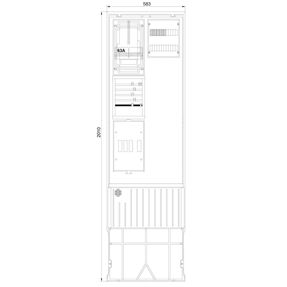 f-tronic Zähleranschlusssäule ZSA202-2-ZK-HAK-HAT Nr. 7160155