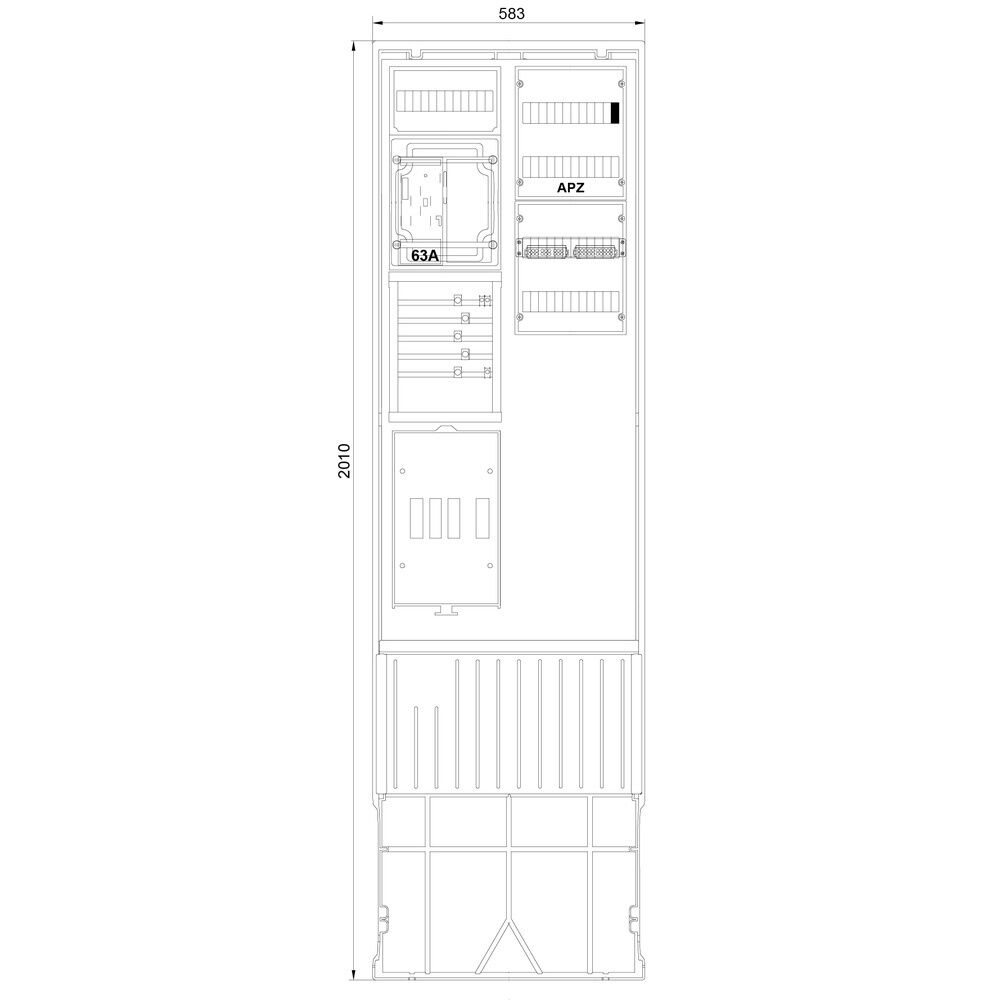 f-tronic Zähleranschlusssäule ZSA202-2-eHZ-APZ-HAK Nr. 7160134