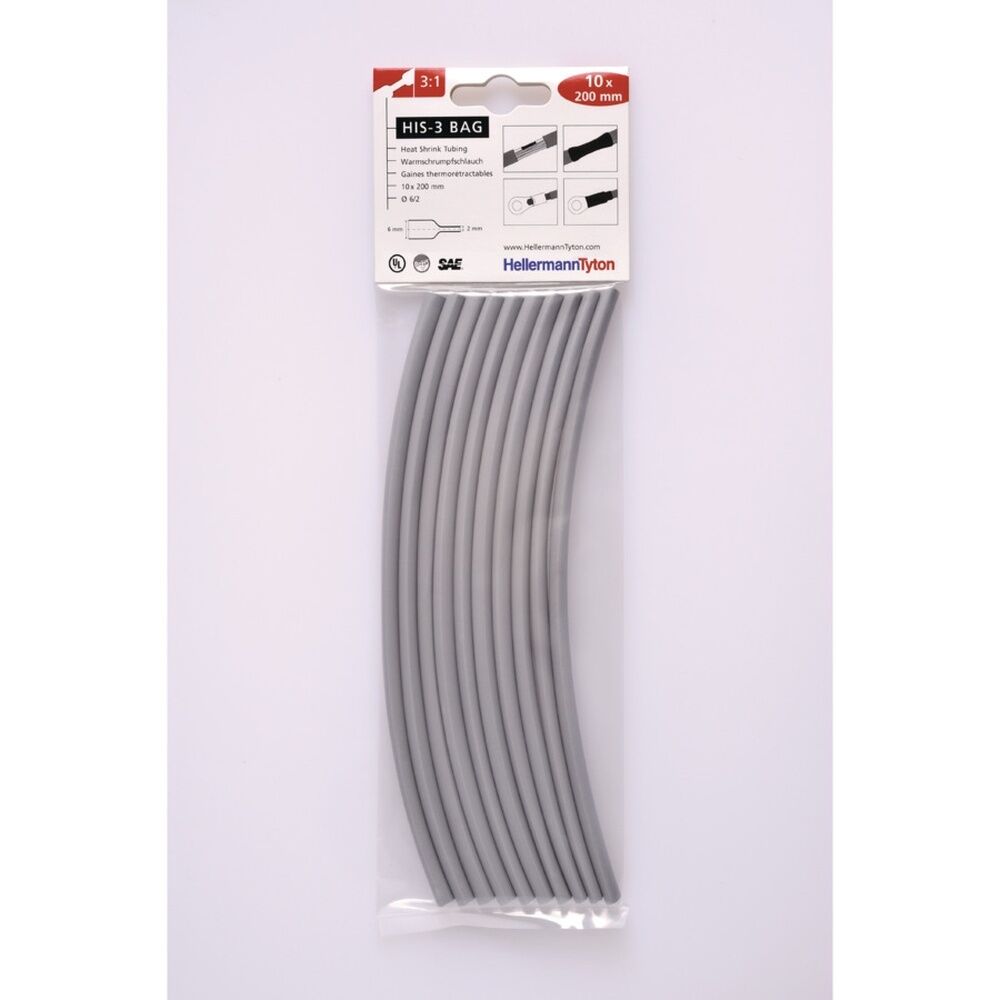 Hellermann Warmschrumpfschlauch 308-30613 Typ HIS-3-BAG-6/2 PO-X GY 10