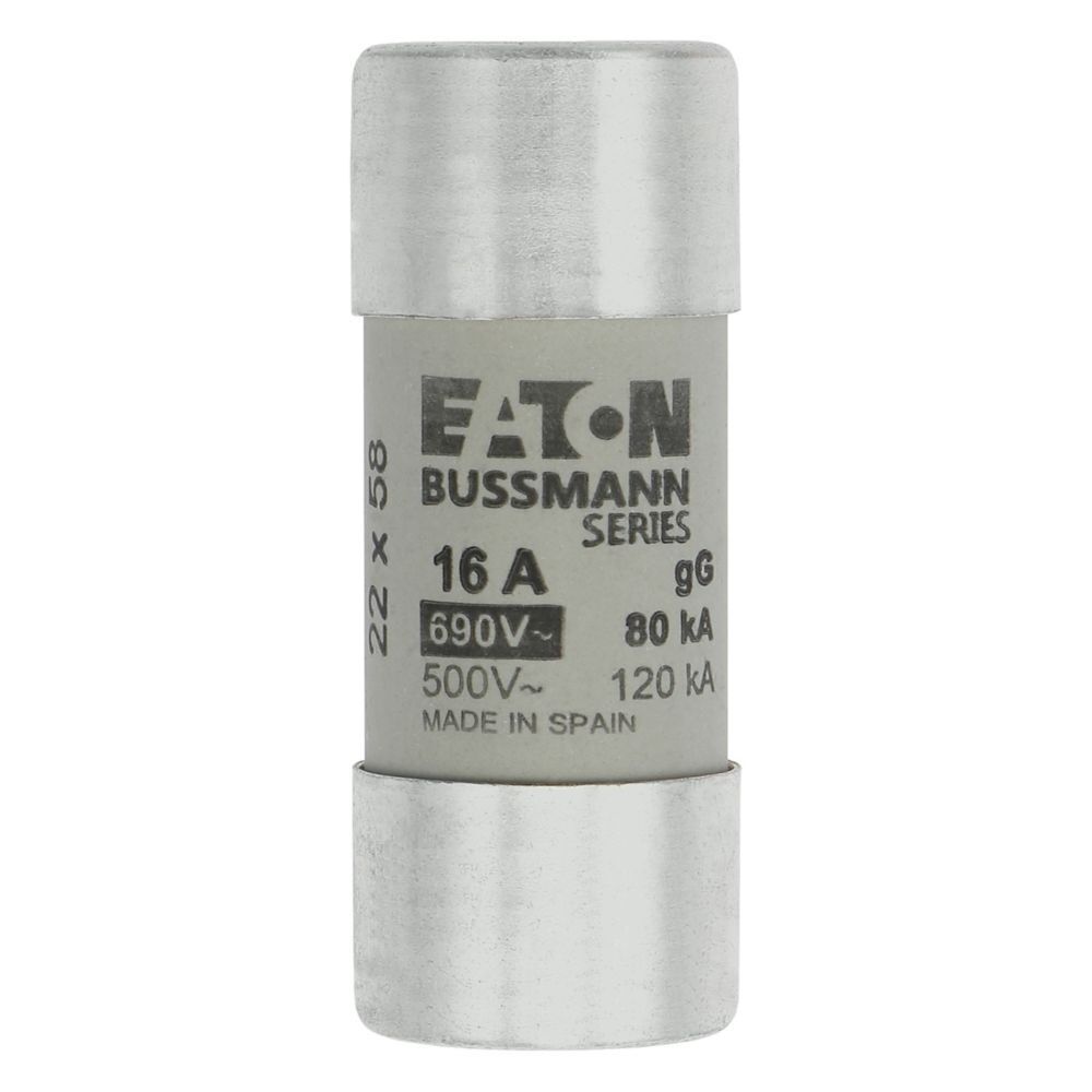 Eaton Sicherungseinsatz C22G16 Typ CYLINDRICAL FUSE 22 x 58 16A GG 690V AC