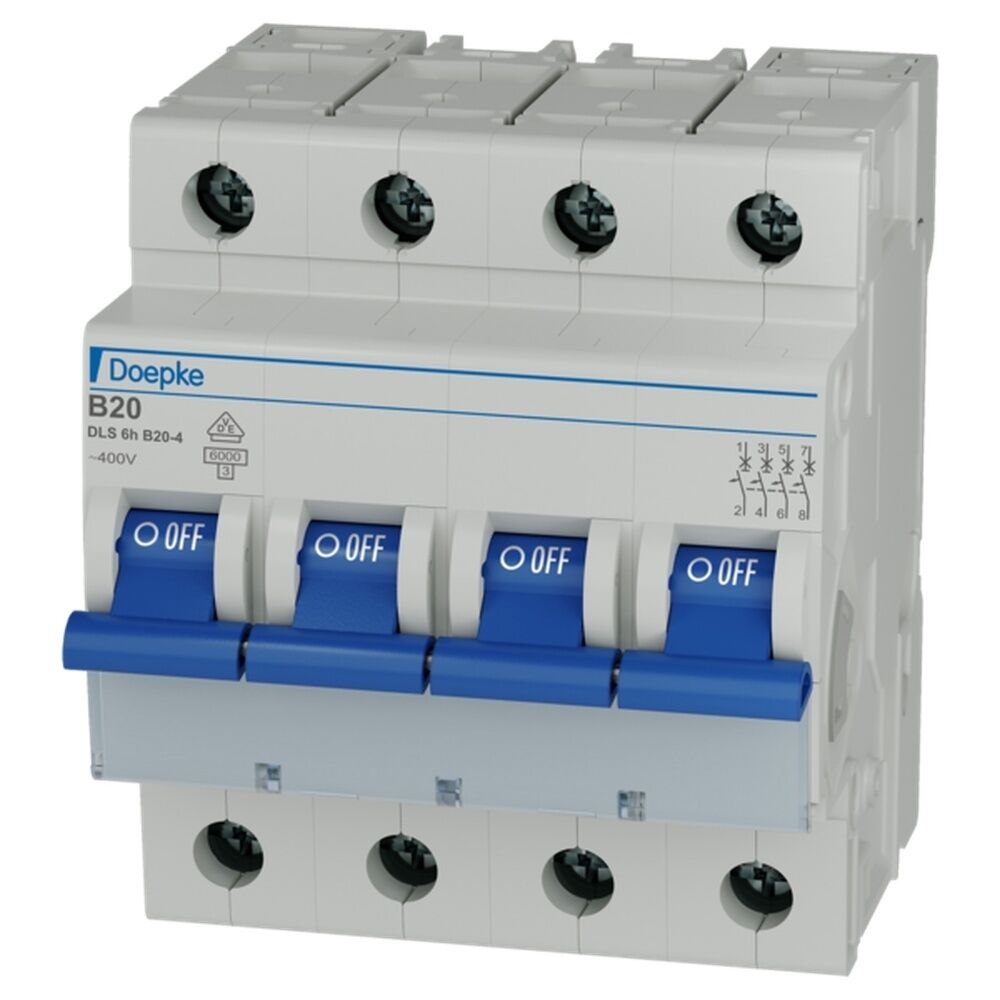 Doepke LS Schalter 4p B Char 09914174 Typ DLS 6H B20-4 6KA