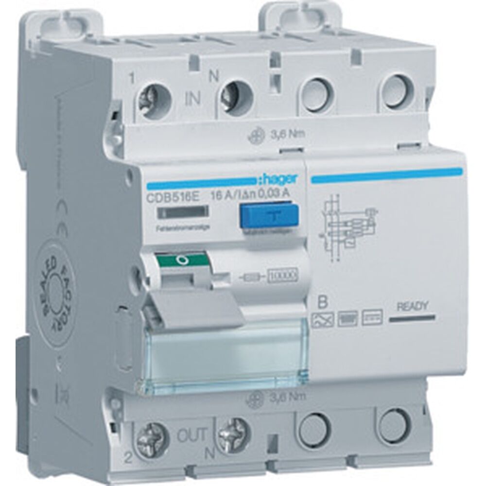 Hager Fehlerstromschutzschalter 2polig CDB516E