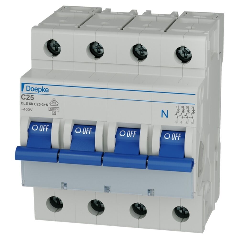 Doepke LS Schalter 3p+N C Char 09914325 Typ DLS 6H C25-3+N 6KA