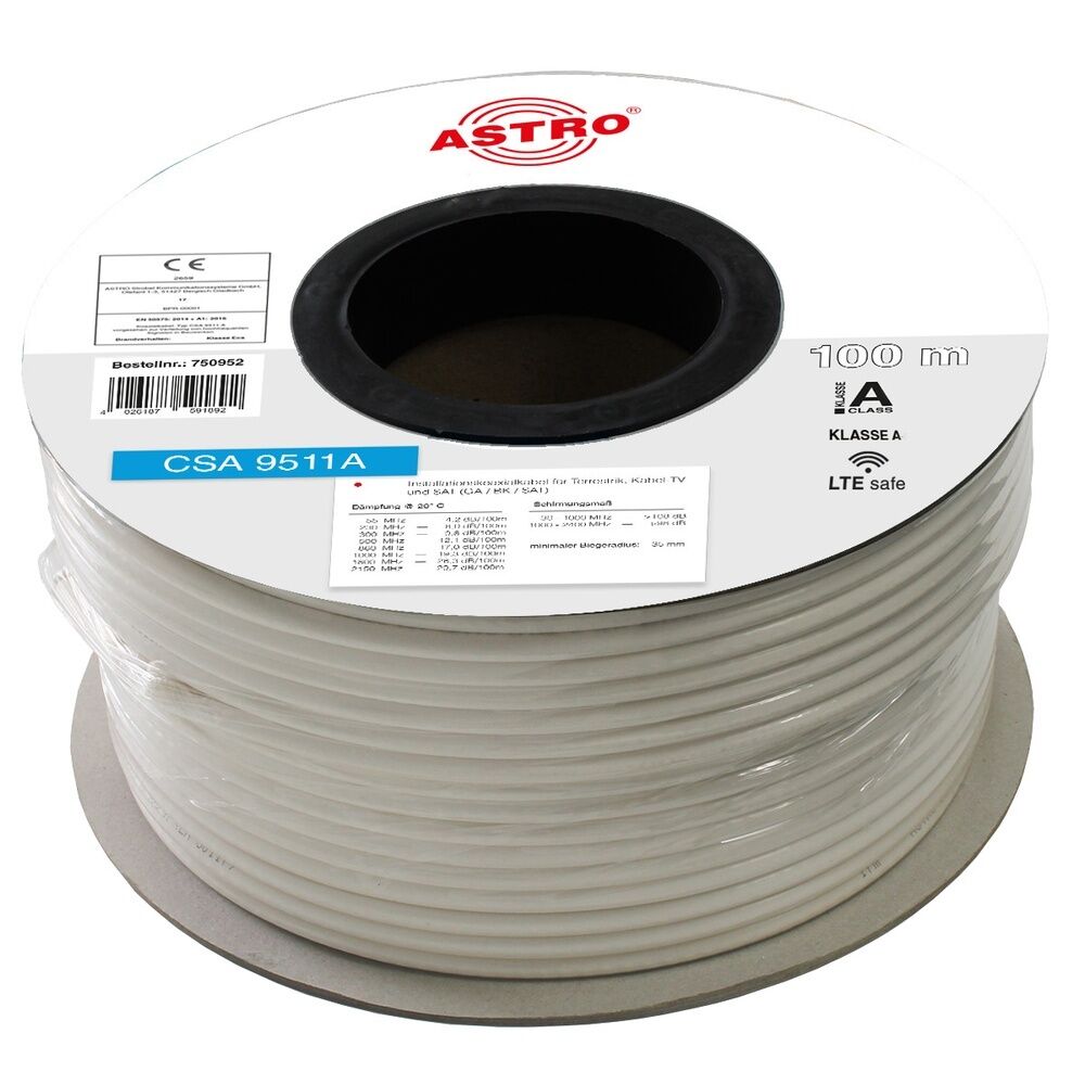 Astro Bit Koaxialkabel 100m 750952 Typ CSA9511A/100