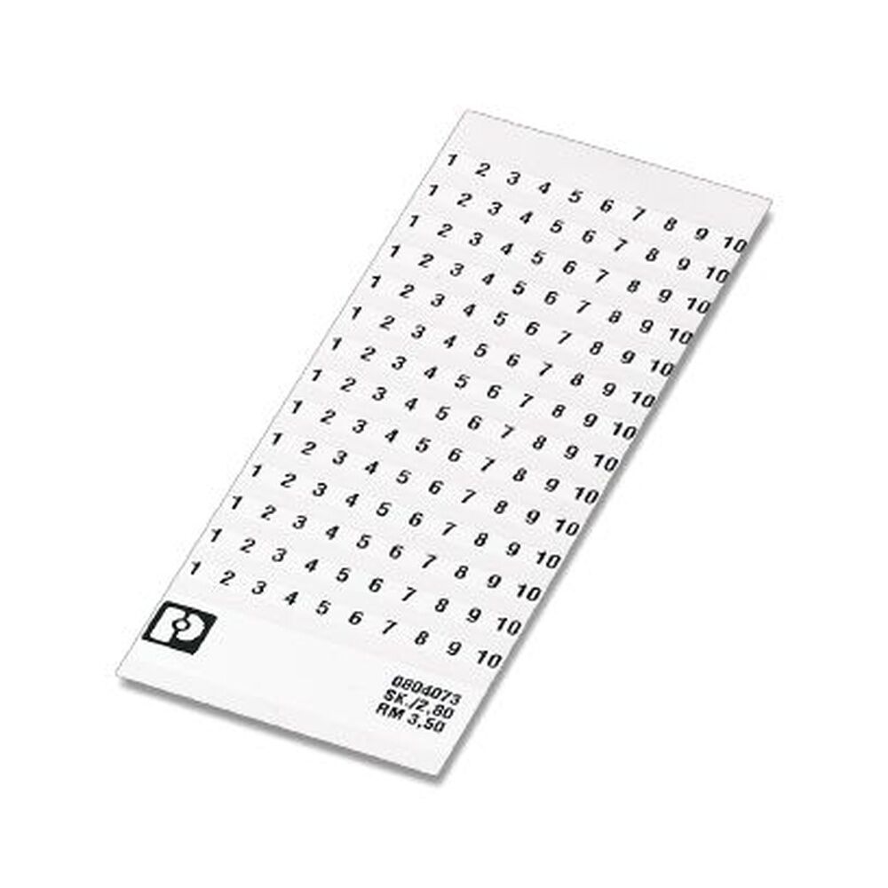 Phoenix Contact Kennzeichnungskarte 0804073:0011 Typ SK 3,5/2,8:FORTL.ZAHLEN 11-20 