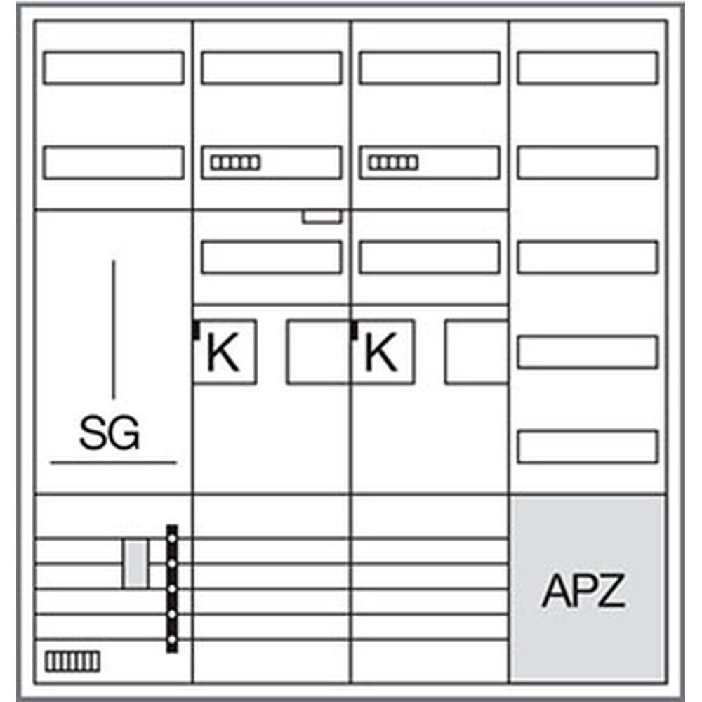 Hager Komplettschrank ZB34SET25LS