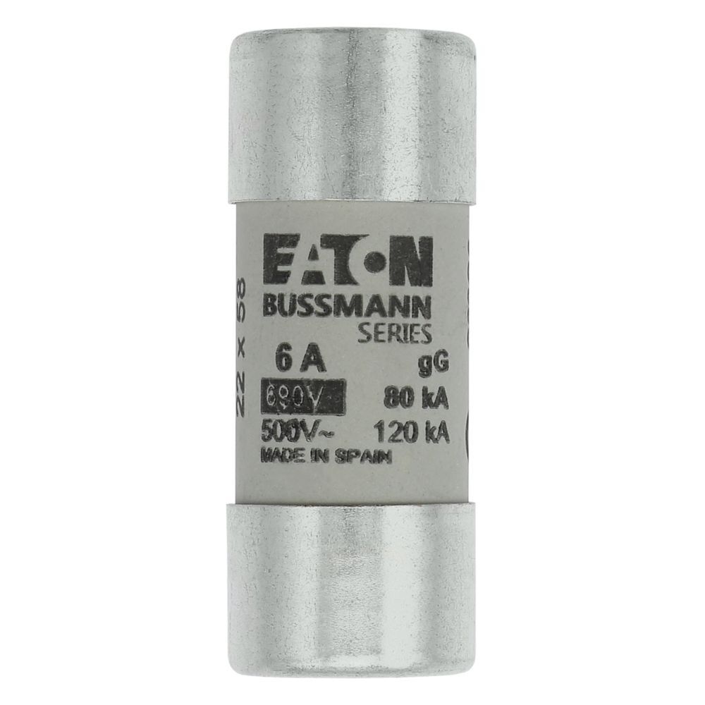 Eaton Sicherungseinsatz C22G6 Typ CYLINDRICAL FUSE 22 x 58 6A GG 690V AC