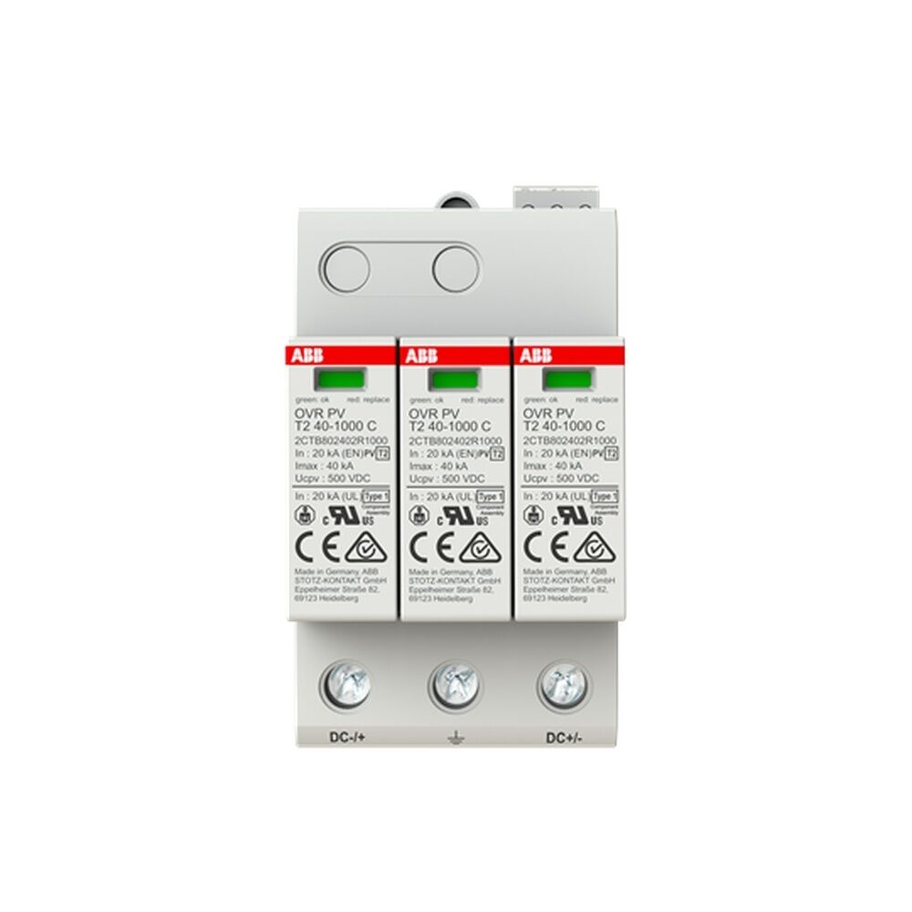 ABB Überspannungsableiter für Energietechnik Stromversorgung 2CTB802401R1000 Typ OVR PV T2 40-1000