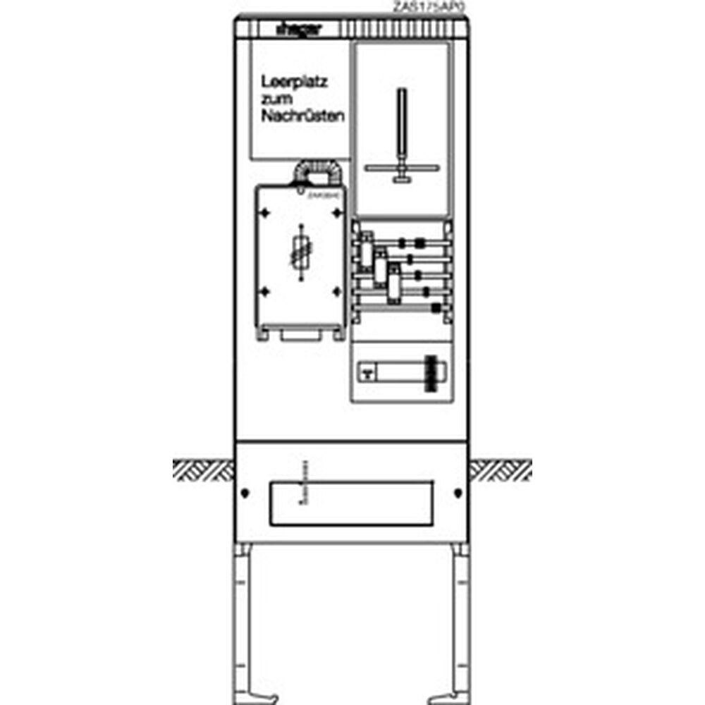 Hager Zähleranschlusssäule ZAS175AP0