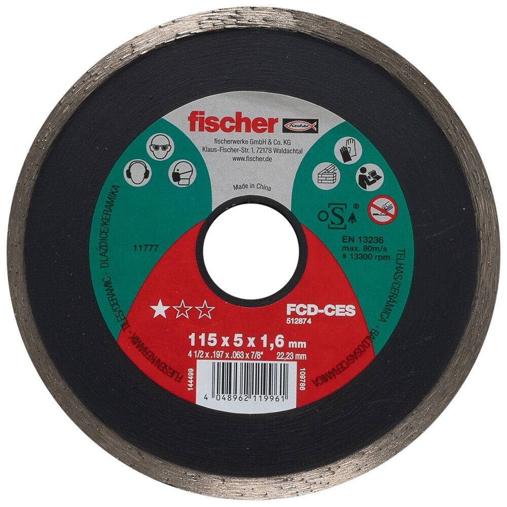 Fischer Diamanttrennscheibe 512874 Typ FCD-CES 115X1,6X22,23 DIA