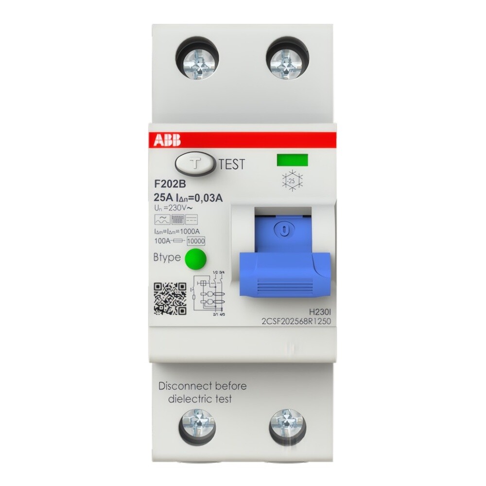 ABB Fehlerstrom Schutzschalter 2CSF202568R1250 Typ F202B-25/0,03