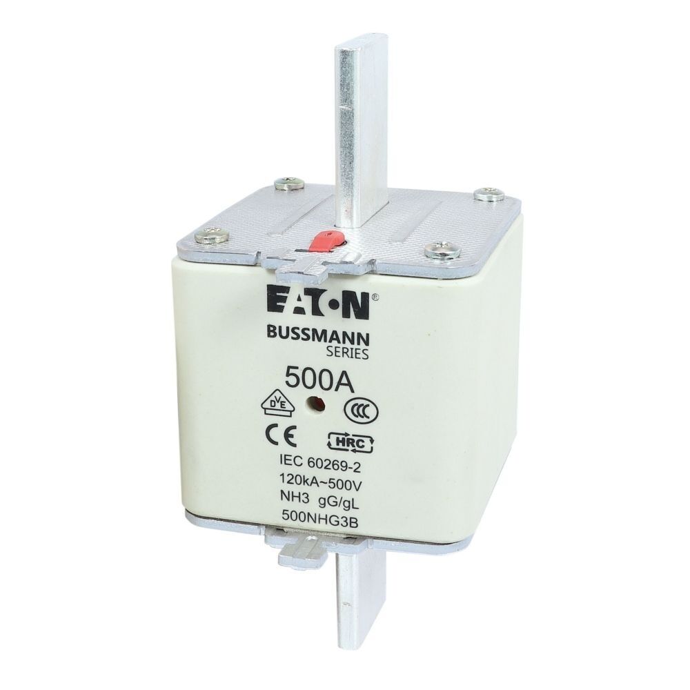 Eaton Sicherungseinsatz 500NHG3B Typ NH FUSE 500A 500V GL/GG SIZE 3 DUAL IN