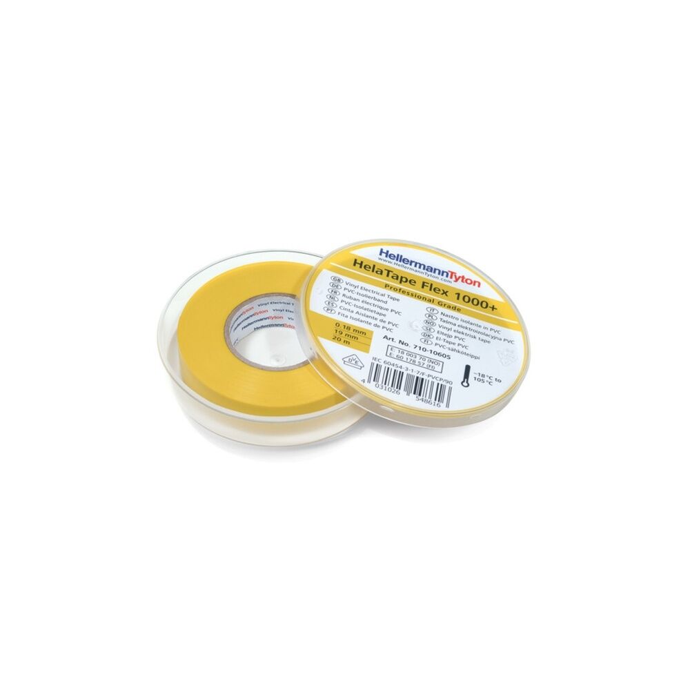 Hellermann Isolierband 710-10605 Typ HTAPE-FLEX1000+ C 19x20 PVC YE 