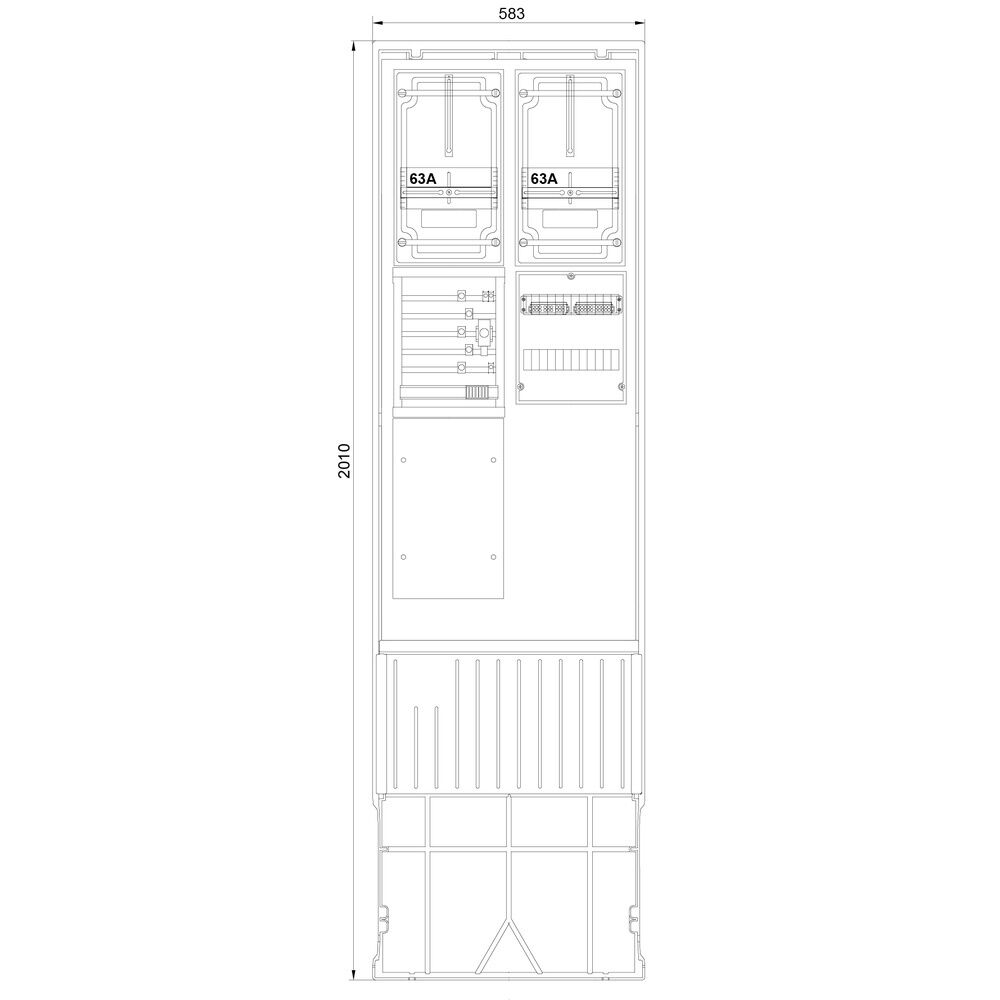 f-tronic Zähleranschlusssäule ZSA202-2-2ZK-TSG-HG Nr. 7160110