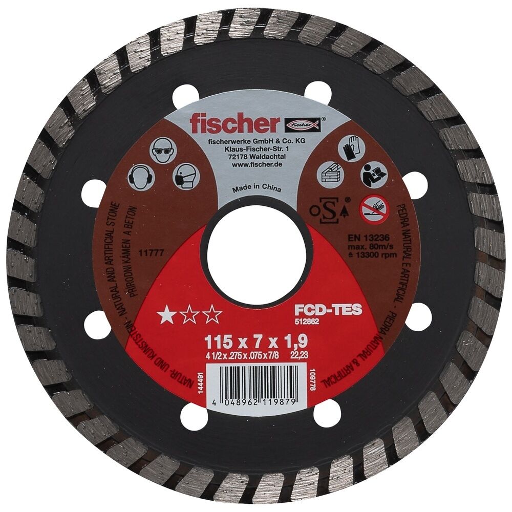 Fischer Diamanttrennscheibe 512862 Typ FCD-TES 115X1,9X22,23 DIA