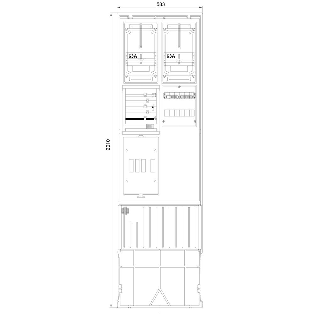 f-tronic Zähleranschlusssäule ZSA202-2-2ZK-HAK-HG Nr. 7160120