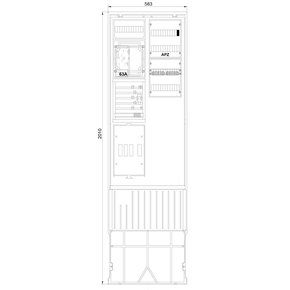 f-tronic Zähleranschlusssäule ZSA202-2-eHZ-APZ-TSG Nr. 7160152
