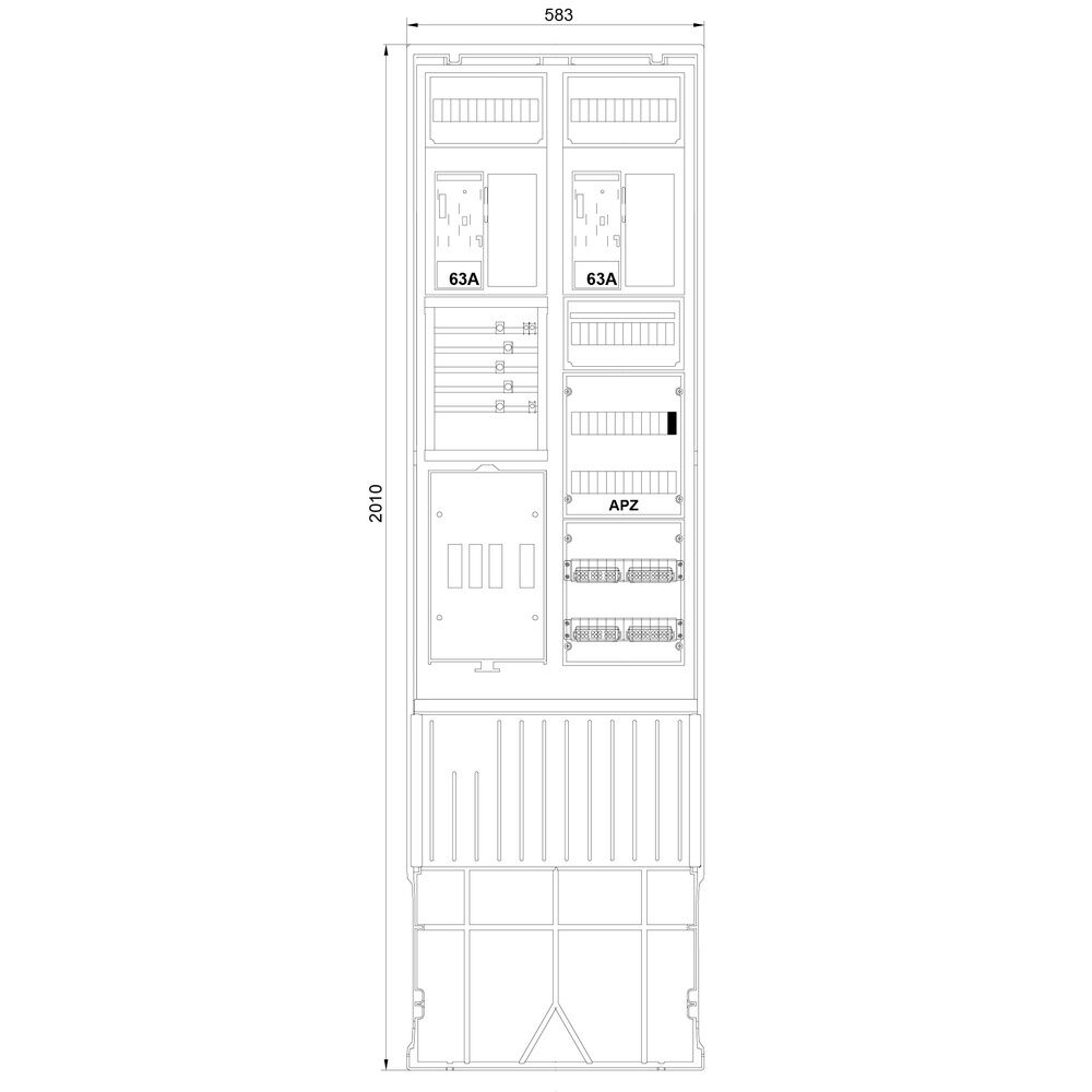 f-tronic Zähleranschlusssäule ZSA202-2-2eHZ-APZ-HA Nr. 7160126