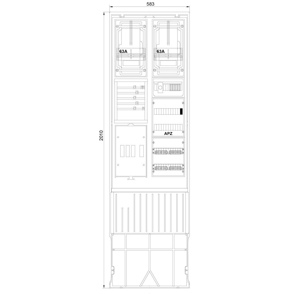 f-tronic Zähleranschlusssäule ZSA202-2-2ZK-APZ-TSG Nr. 7160135