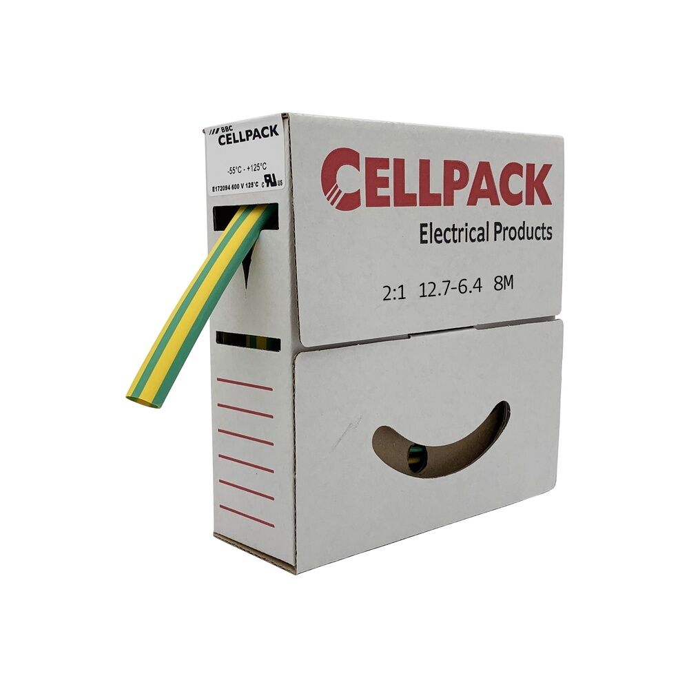 Cellpack Warmschrumpfschlauch 127074 Typ SB/12.7-6.4/GNYE/8m