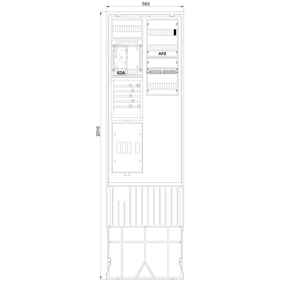 f-tronic Zähleranschlusssäule ZSA202-2-eHZ-APZ-HAK Nr. 7160130