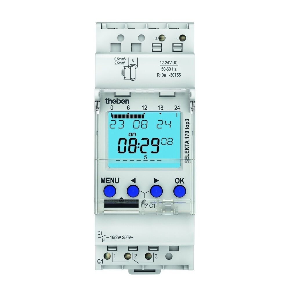 Theben Digitale Zeitschaltuhr 1704130 Typ SELEKTA 170 top3 12-24 V