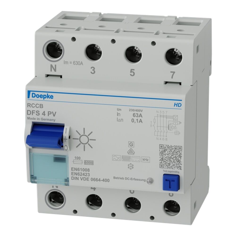 Deopke FI Schutzschalter 09145804HD Typ DFS4 063-4/0,10-PV HD