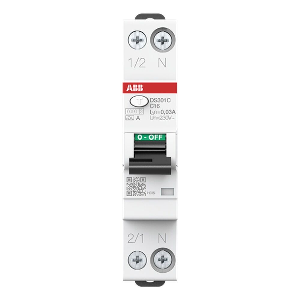 ABB Kombination FI Schalter Leitungsschutzschalter 2CSR255163R1164 Typ DS301CA-C16/0,03