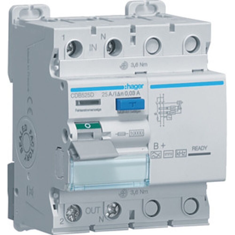 Hager Fehlerstromschutzschalter 2polig CDB525D