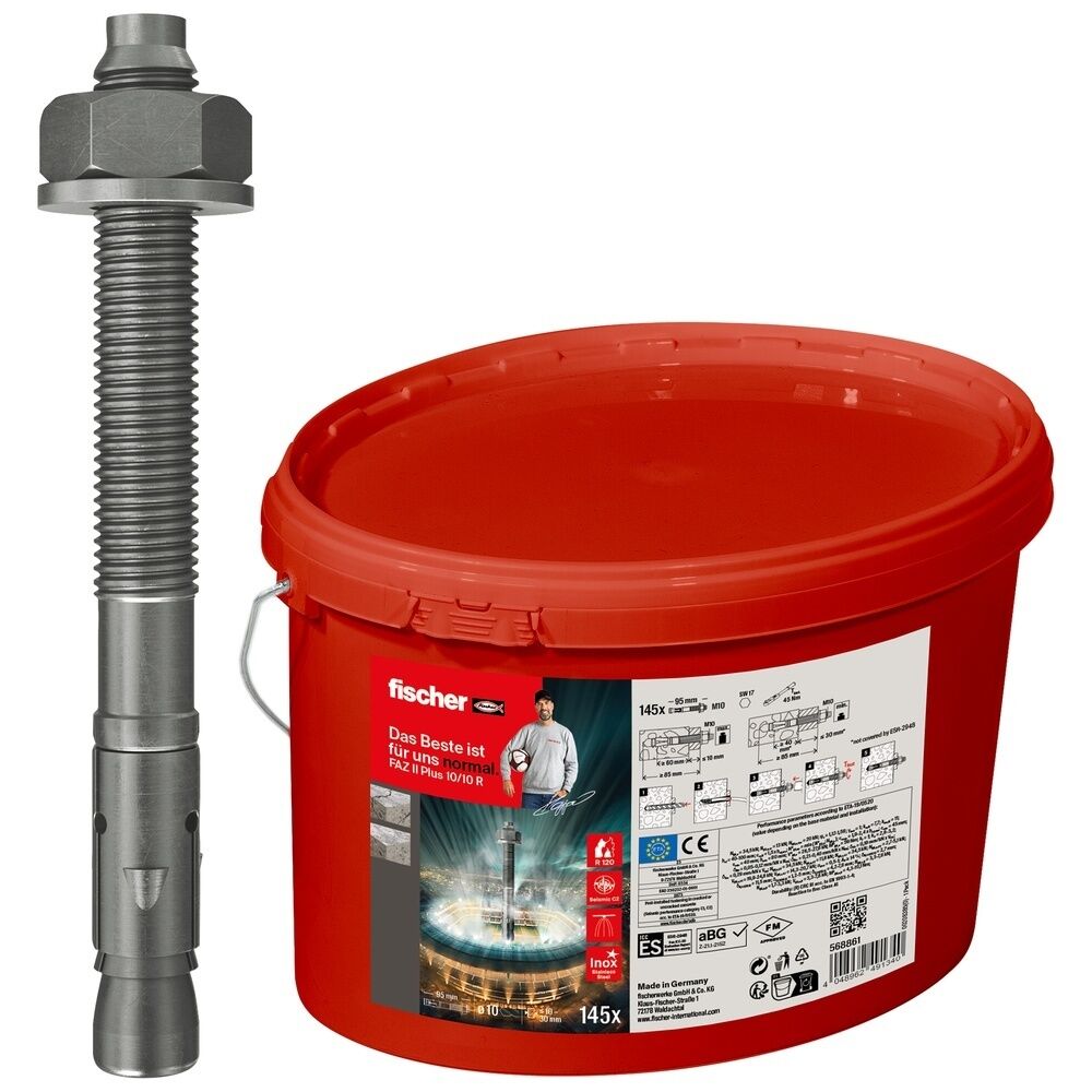 Fischer Bolzenanker 568861 Typ Bolzenanker FAZ II Plus 10/10 R Eimer