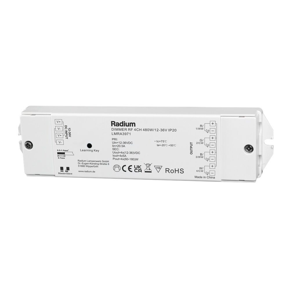 Radium Dimmer LMRA3971 Typ DIMMER RF 4CH 480W/12-36V IP20