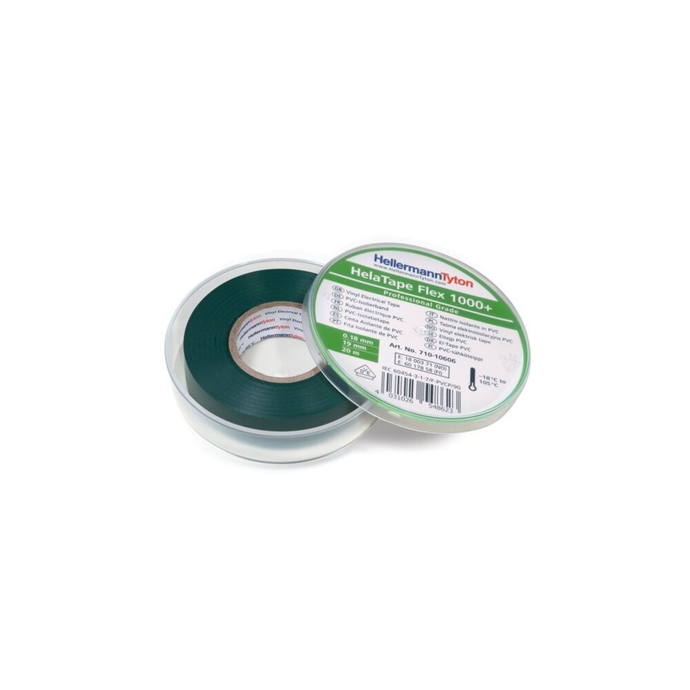 Hellermann Isolierband 710-10606 Typ HTAPE-FLEX1000+ C 19x20 PVC GN