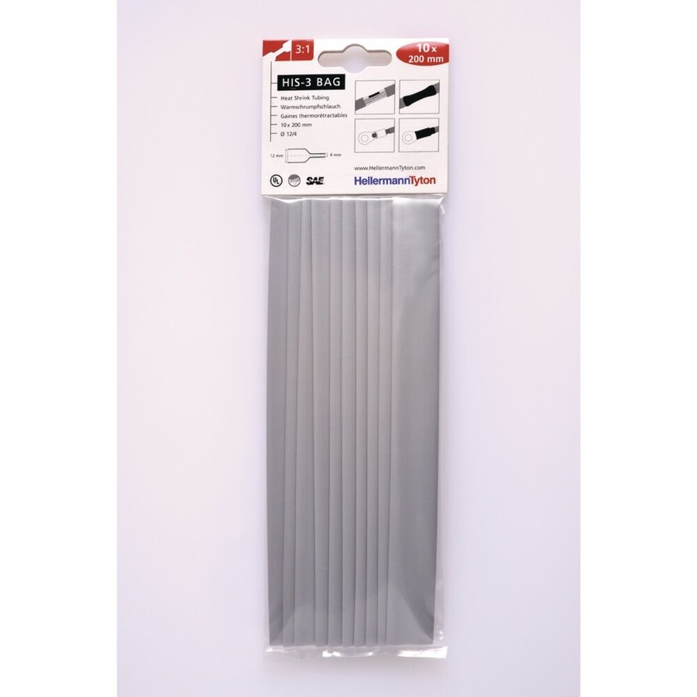 Hellermann Warmschrumpfschlauch 308-31213 Typ HIS-3-BAG-12/4 PO-X GY 10
