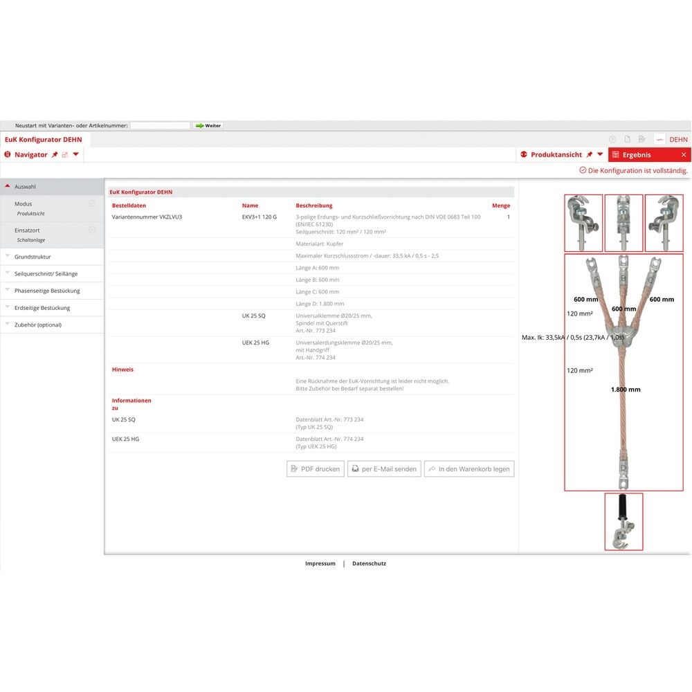 Dehn + Söhne Kurzschließvorrichtung V8MCNWM Typ EKV3+1 16 G V8MCNWM
